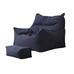 Oversized Navy Bean Bag with Ottoman