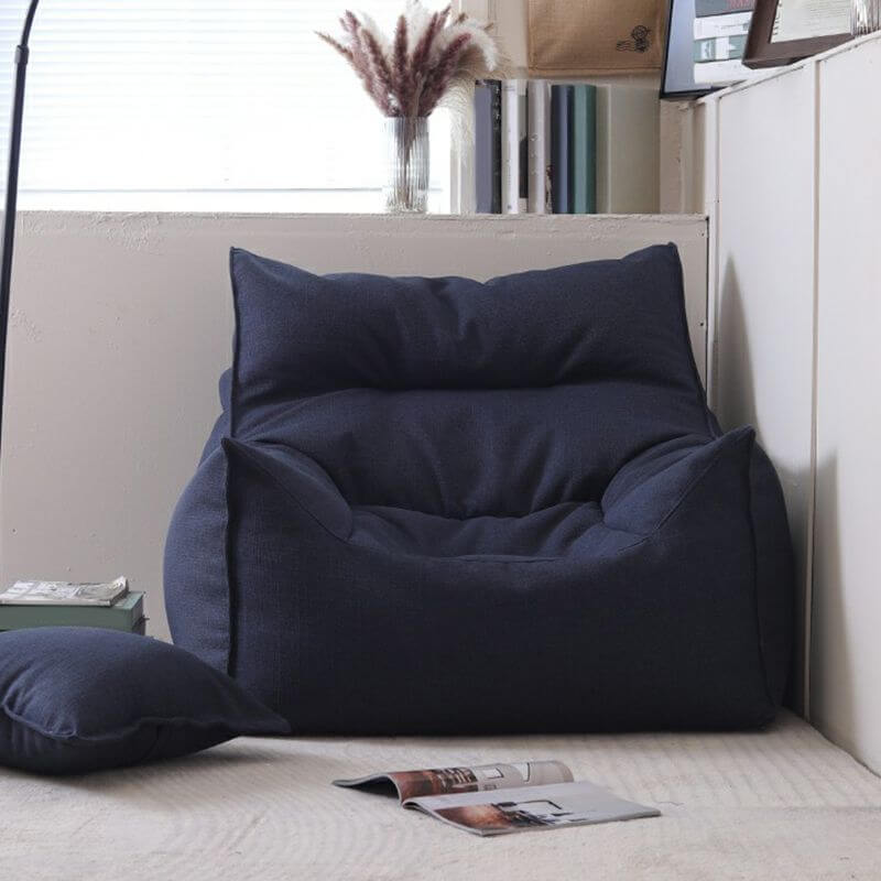 Navy Blue Fabric Bean Bag Chair with Filler and Scratch Resistant Secondary image