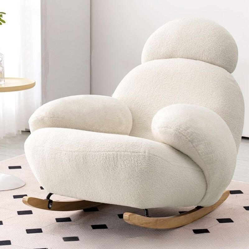 Modern Rocking Chair with Natural Wood Legs Imagen principal del producto