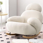 Stylish Nude Pink Upholstered Rocking Chair