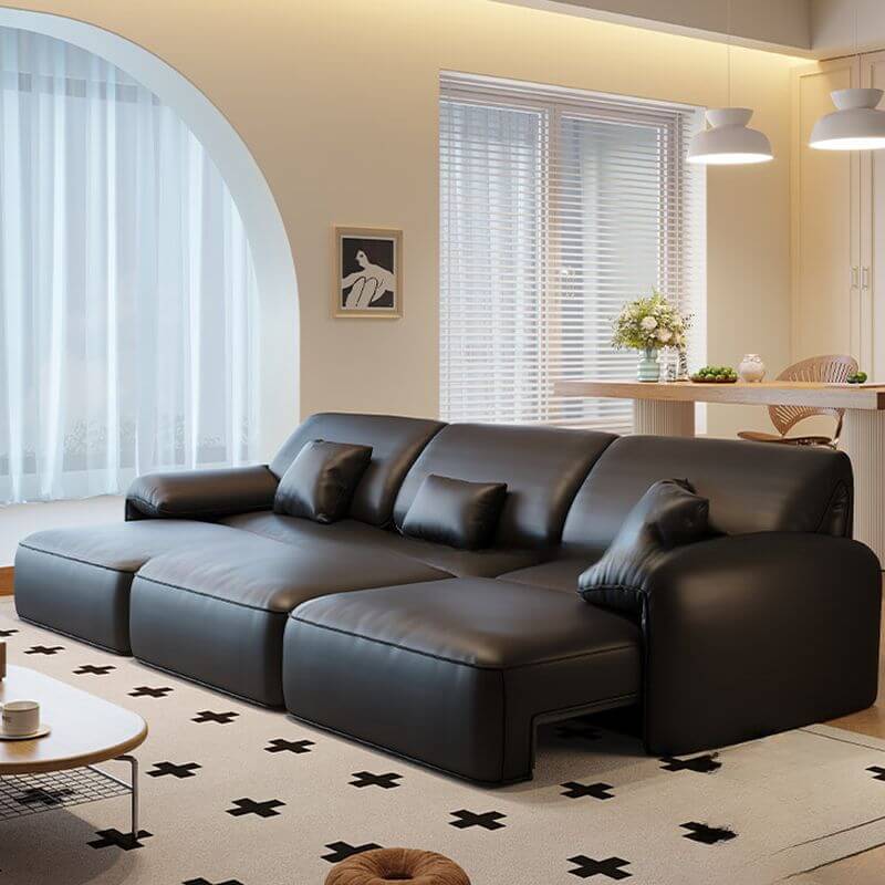 Nordic Black Convertible Sofa in Living Room