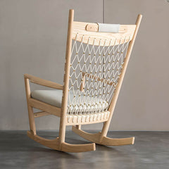 Single seating rocking chair in natural color