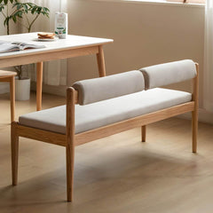 Close-up of Dining Bench upholstery in brown