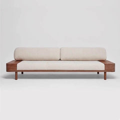 Nordic Olive Green Beige Sofa Couch front view