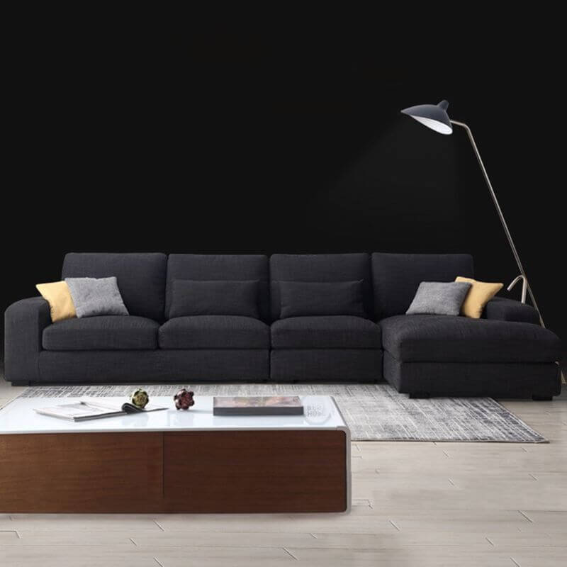 Nordic Square Arm Sectional Sofa L-Shape Imagen principal del producto