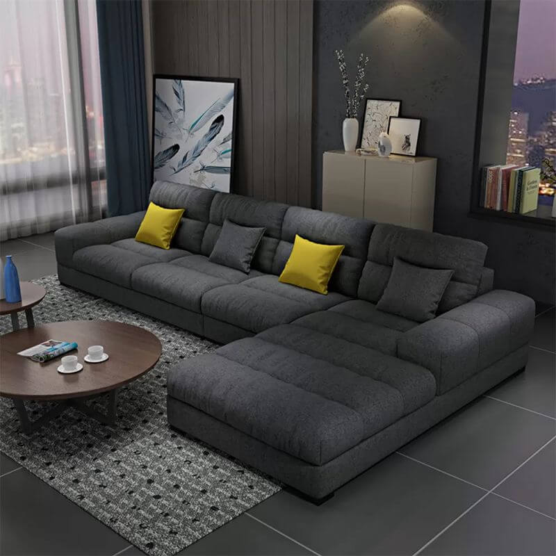 Reclined seating on sectional sofa