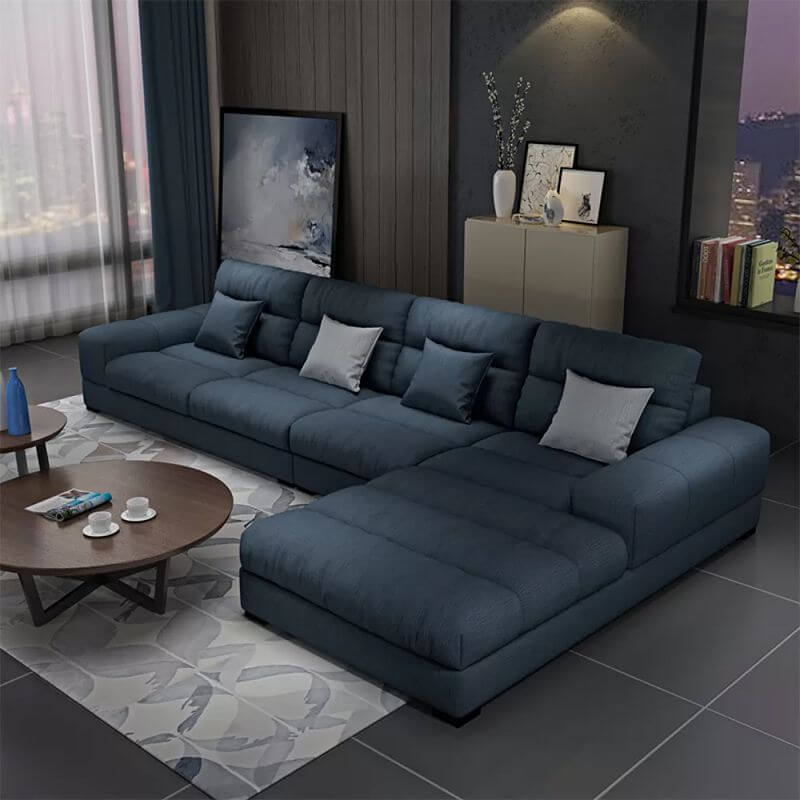 Nordisches Ecksofa mit quadratischen Armlehnen Wohnzimmer L-Form Sofa mit Chaise Zweitbild