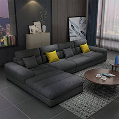 Durable upholstery of sectional sofa close-up