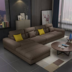 Durable upholstery of sectional sofa close-up