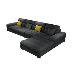 Top view of Nordic sectional sofa with cushions