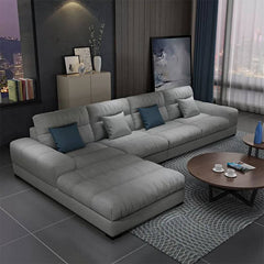 Contemporary sectional sofa with square arms