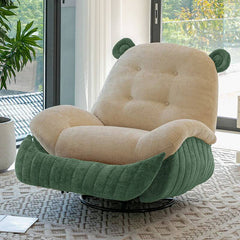 Comfortable swivel rocking chair set up for reading