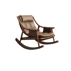 Nordic upholstered rocking chair in brown