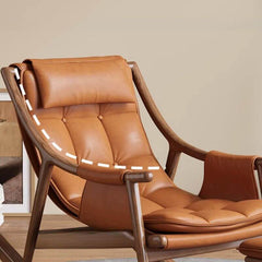 Coffee color padded rocking chair