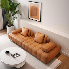 Bright citrus colored sofa couch