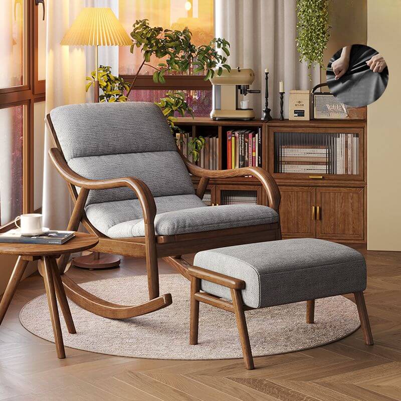 Nordic Timber Rocking Chair in Grey