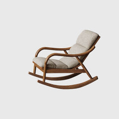 Scandinavian style rocking chair with wooden legs