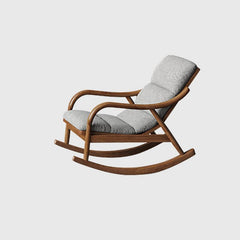 Nordic Upholstered Rocking Chair in Beige color