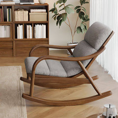 Stylish rocking chair with brown legs