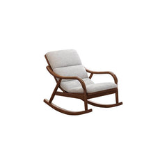 Nordic Wooden Rocking Accent Chair in Off-White