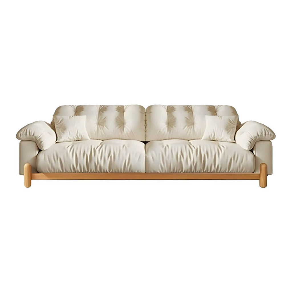 Off-White Beige Solid Color Modern Sofa