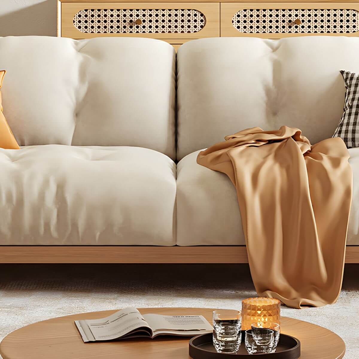 Contemporary sofa in beige color