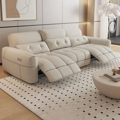 Stylish off-white sofa in living room