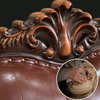 Close-up of the chaise lounge's solid color fabric