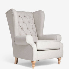 Cream and Sepia Solid Color Armchair