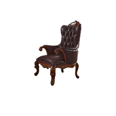 Dark wood finish of the Oak Wood Arm Chair