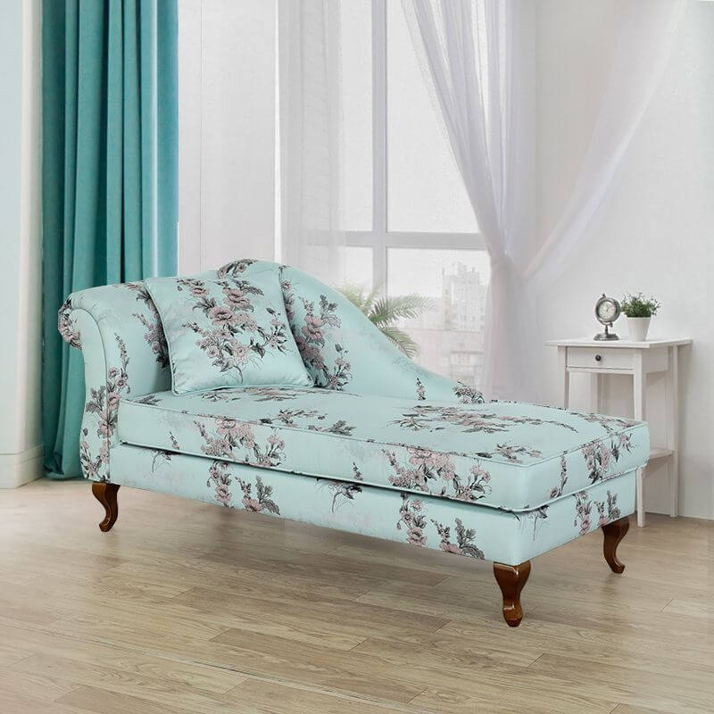 4本足＆バックレスト付きオールドスクールフラワーアンフィクストシェーズラウンジ サブ画像