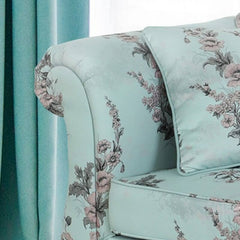 Light Blue Floral Chaise Lounge