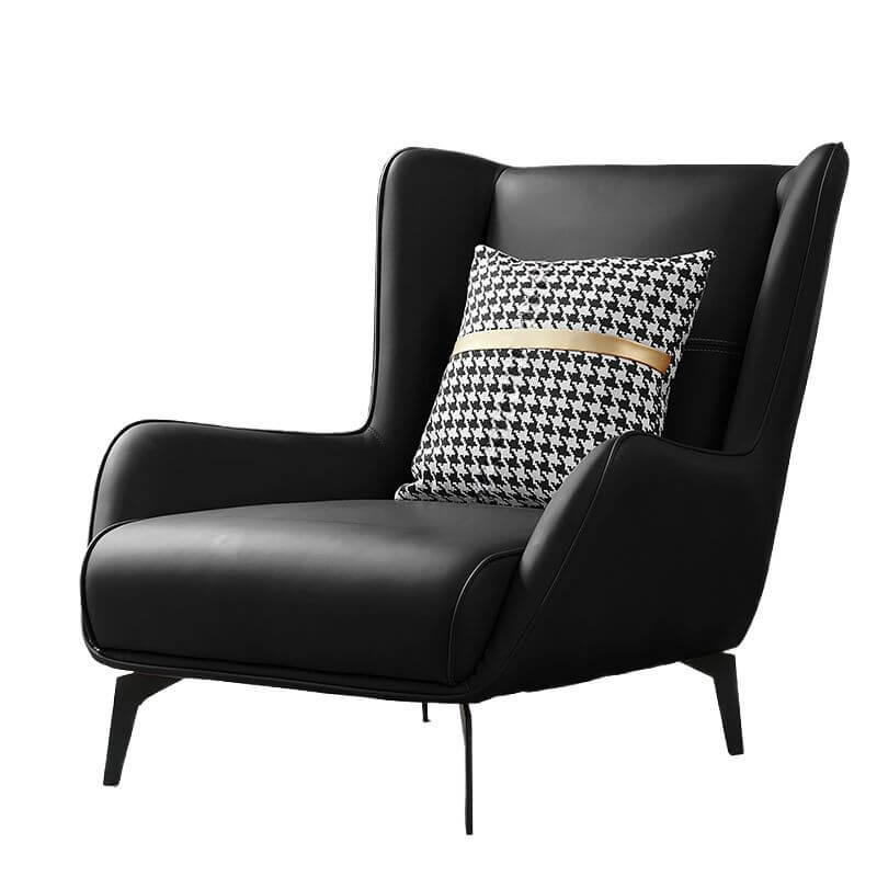 Lime green accent chair in living room