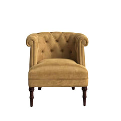 Luxurious tufted yellow upholstery