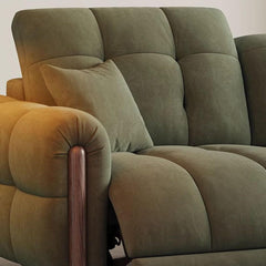 Comfortable reclining olive sofa