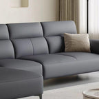 Stylish orange sofa with plush cushions