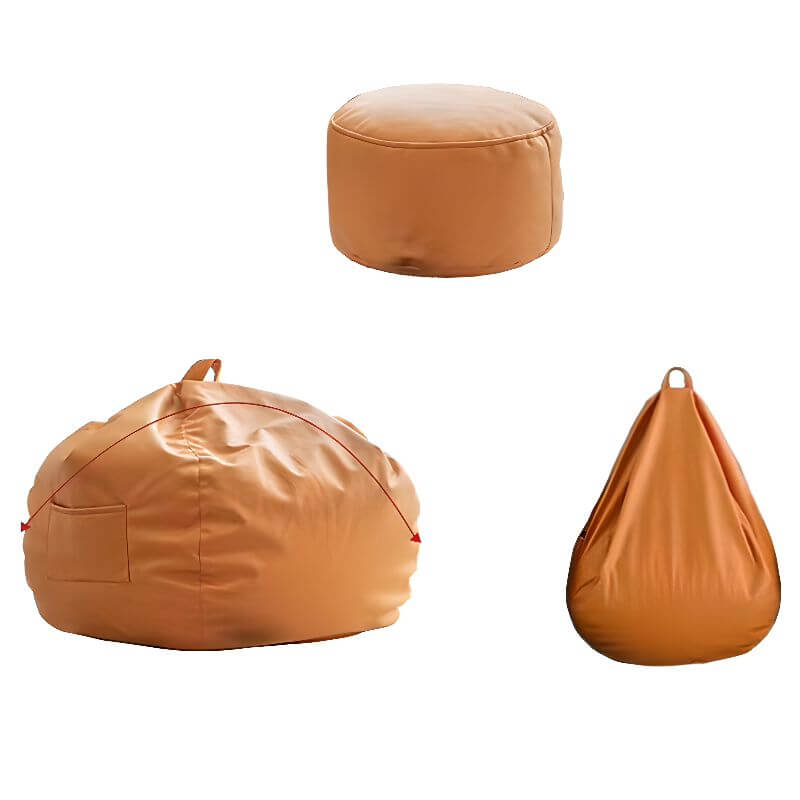 Runder Bohnensack-Form Sessel mit Armlehne und integriertem Container-Stauraum Zweitbild