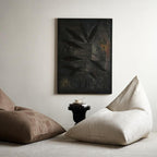 Brown oversized faux leather bean bag chair