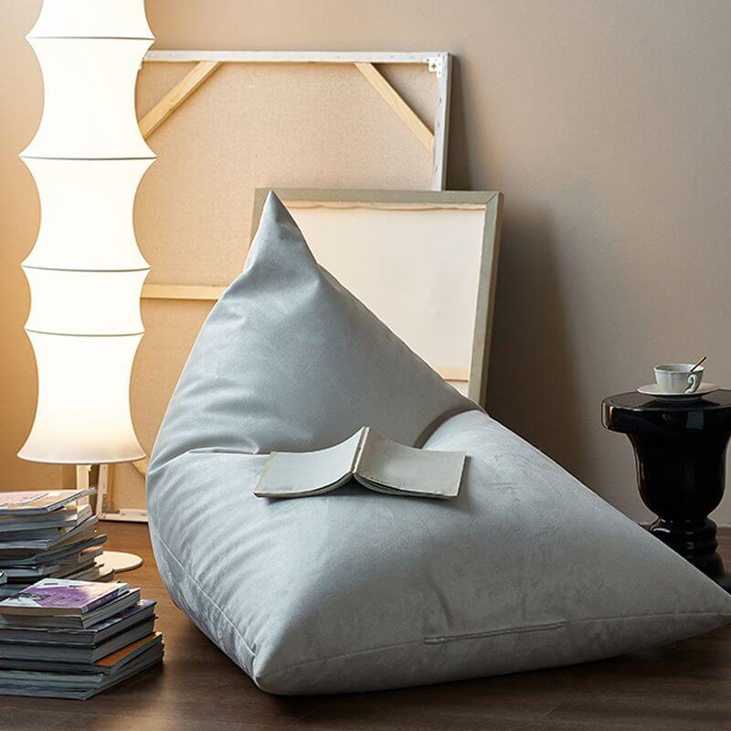 Cozy living room with oversized bean bag chair