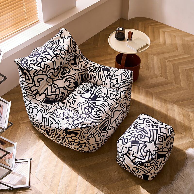 Bean Bag Chair with abstract pattern