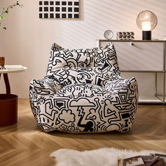 Stylish black flannel bean bag for living room