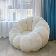 Elegant beige bean bag chair with flannel fabric