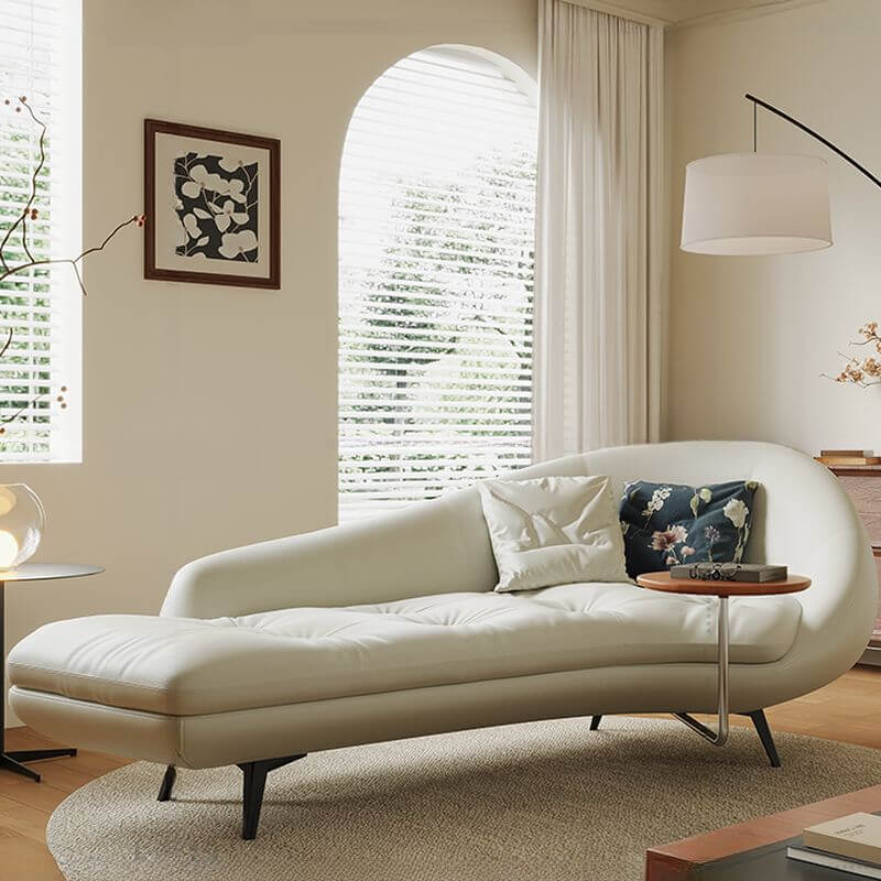 Overstuffed ergonomic chaise lounge in light grey Main image