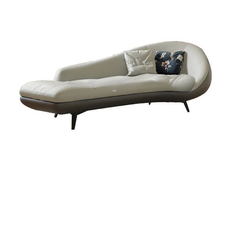 Overstuffed ergonomic chaise lounge in light grey