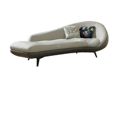 Overstuffed ergonomic chaise lounge in light grey