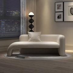 Gray Faux Leather Chaise Lounge for Living Room