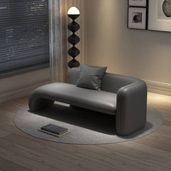 Gray Faux Leather Chaise Lounge for Living Room