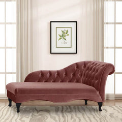 Stylish red velvet chaise lounge for relaxation