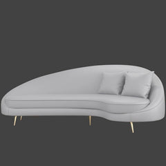 Padded Chaise Lounge Sleeper Chair in Gray