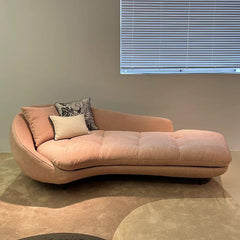 Contemporary left-arm chaise with solid color pattern